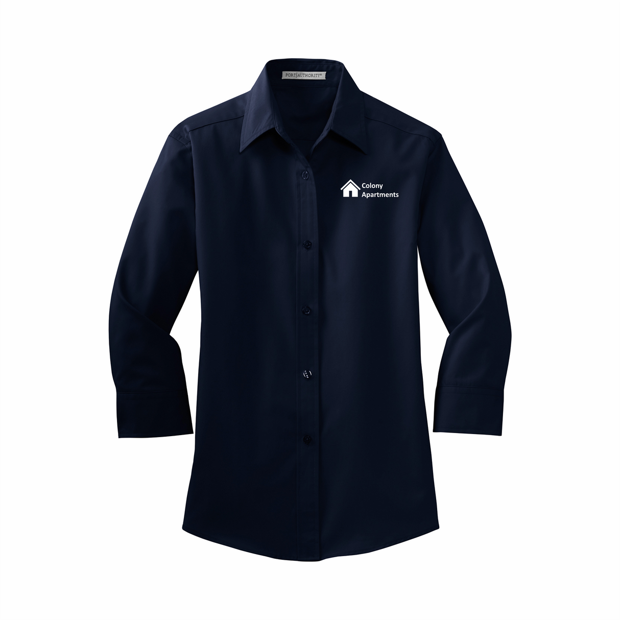 CA Women's 3/4-Sleeve Full Button Shirt