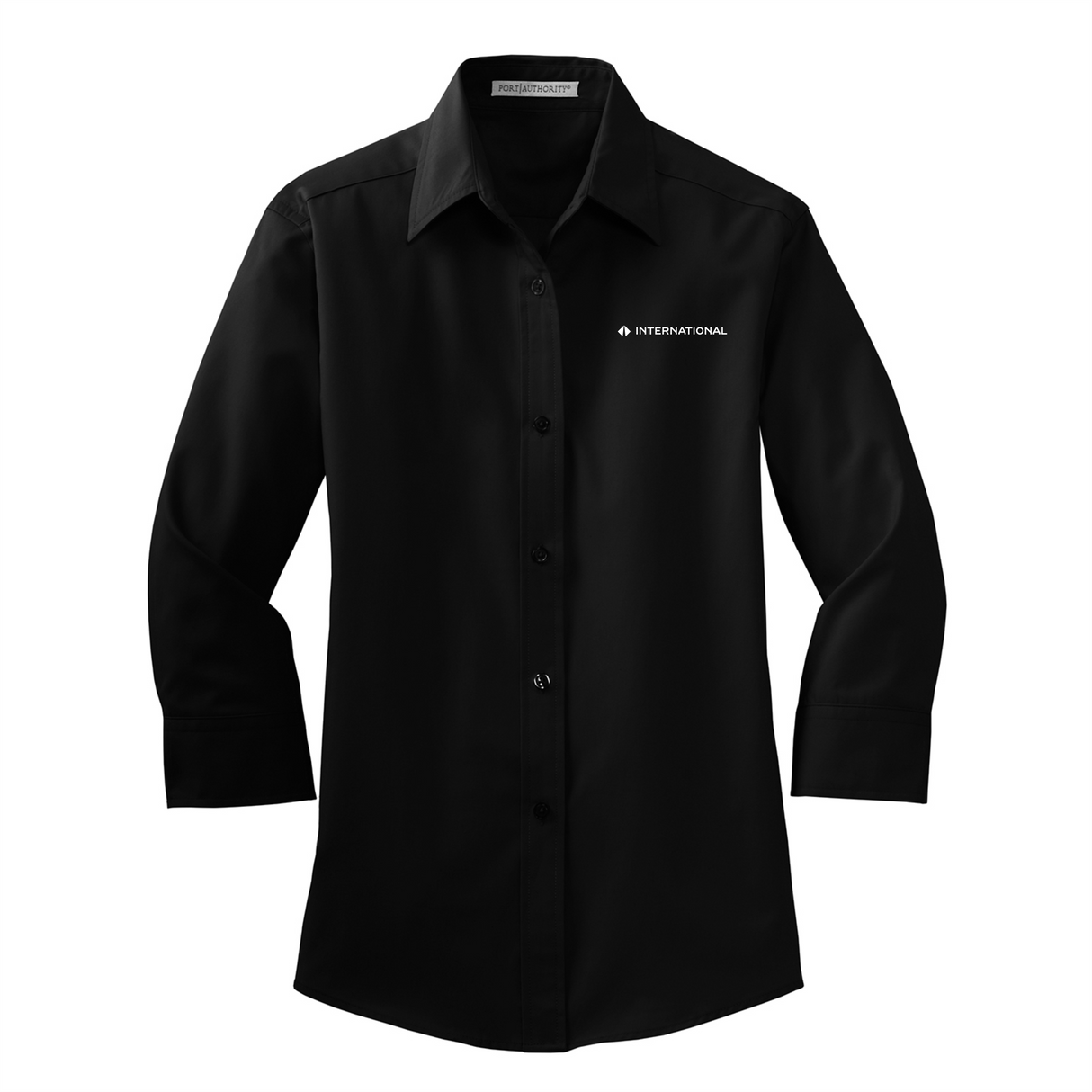 BI International Ladies 3/4-Sleeve Easy Care Full-Button Shirt