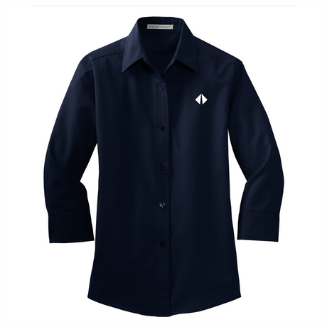 BI Diamond Ladies 3/4-Sleeve Easy Care Full-Button Shirt
