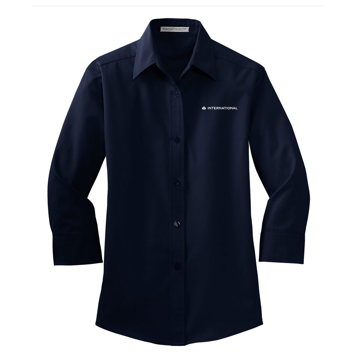 BI International Ladies 3/4-Sleeve Easy Care Full-Button Shirt