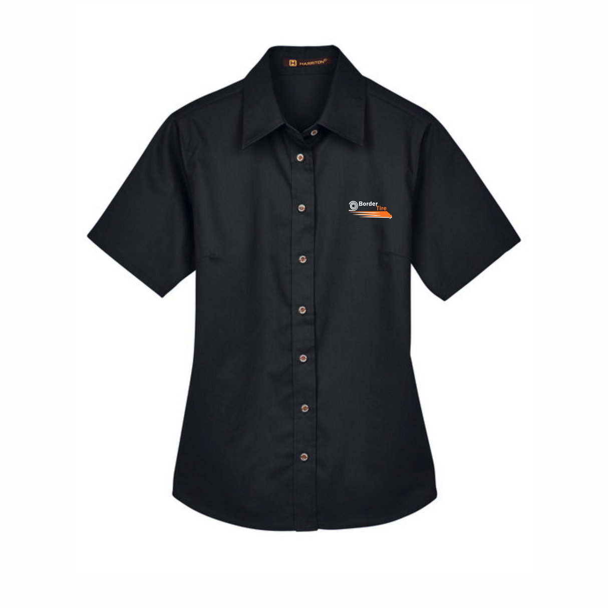 Border Tire Ladies' Easy Blend™ Short-Sleeve Twill Shirt with Stain-Release