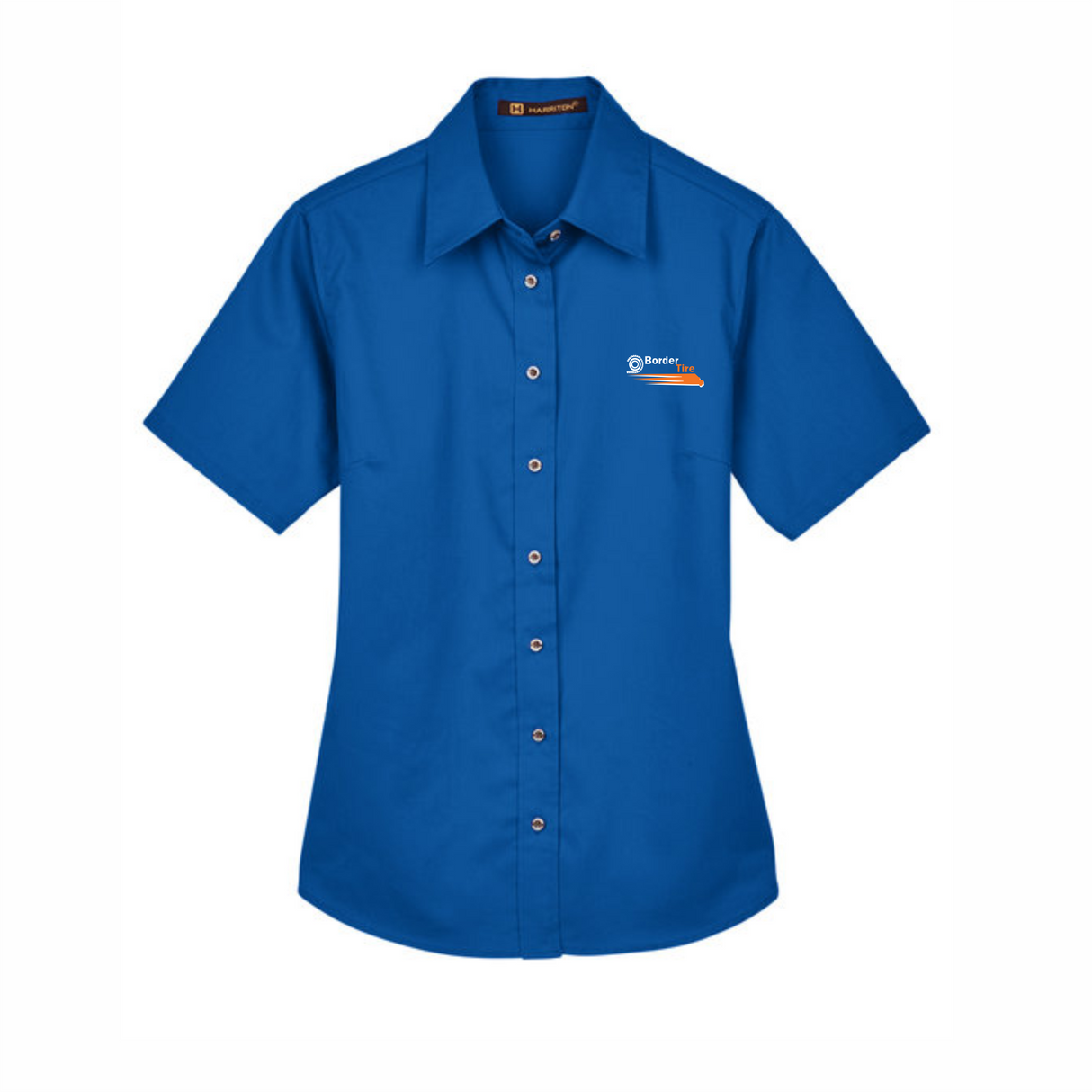 Border Tire Ladies' Easy Blend™ Short-Sleeve Twill Shirt with Stain-Release