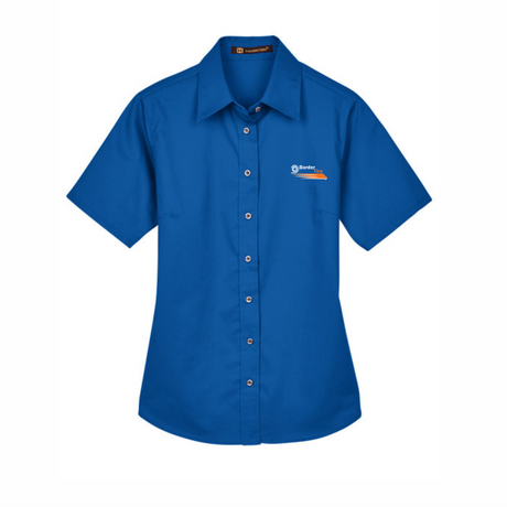 Border Tire Ladies' Easy Blend™ Short-Sleeve Twill Shirt with Stain-Release