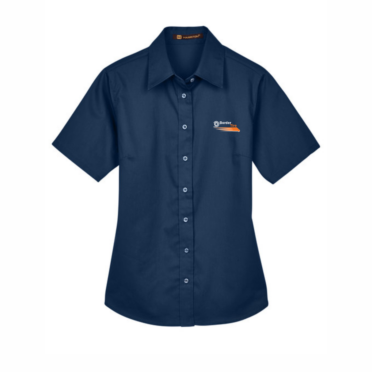 Border Tire Ladies' Easy Blend™ Short-Sleeve Twill Shirt with Stain-Release