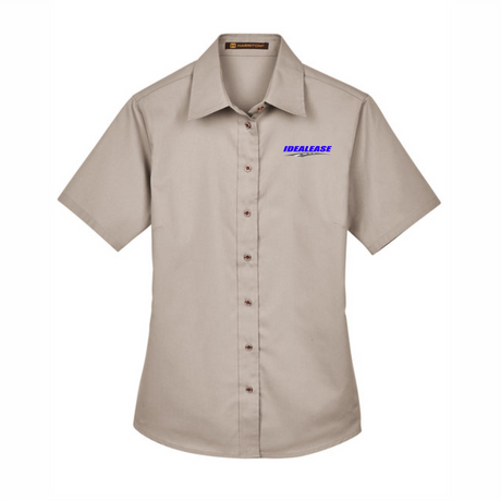 Idealease Ladies' Easy Blend™ Short-Sleeve Twill Shirt with Stain-Release