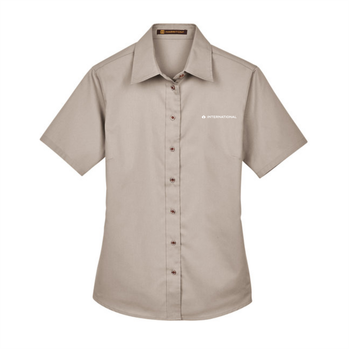 BI International Ladies' Easy Blend Short-Sleeve Twill Shirt with Stain-Release