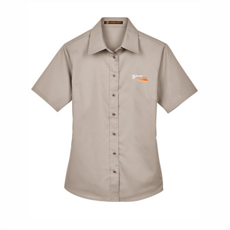 Border Tire Ladies' Easy Blend™ Short-Sleeve Twill Shirt with Stain-Release