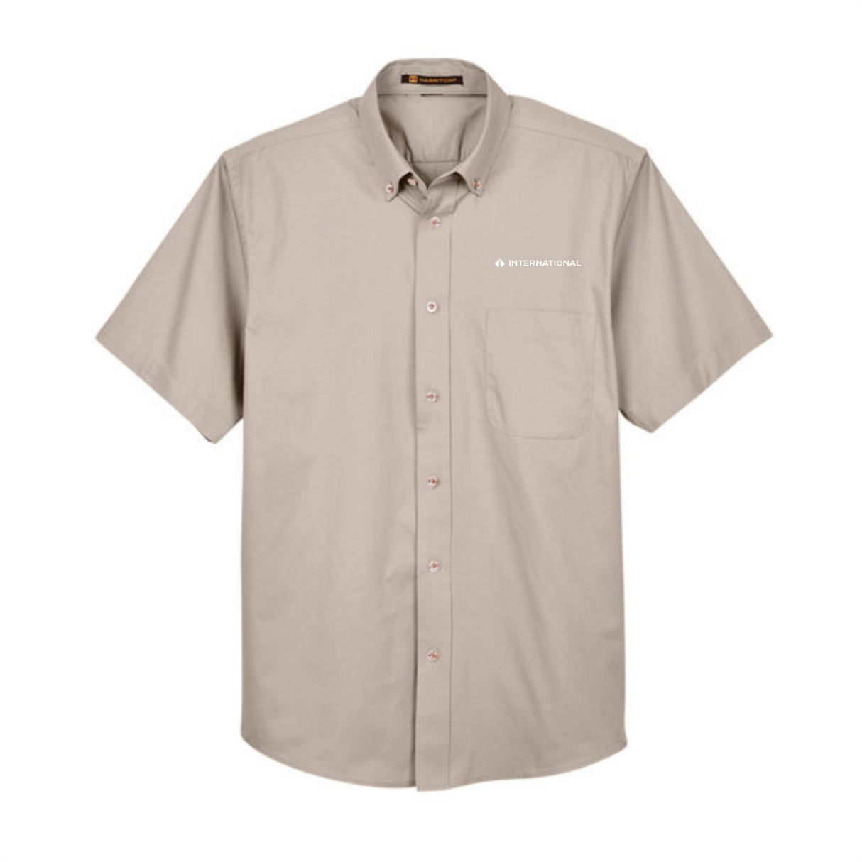 BI International Easy Blend Short-Sleeve Twill Shirt with Stain-Release