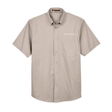 BI International Easy Blend Short-Sleeve Twill Shirt with Stain-Release