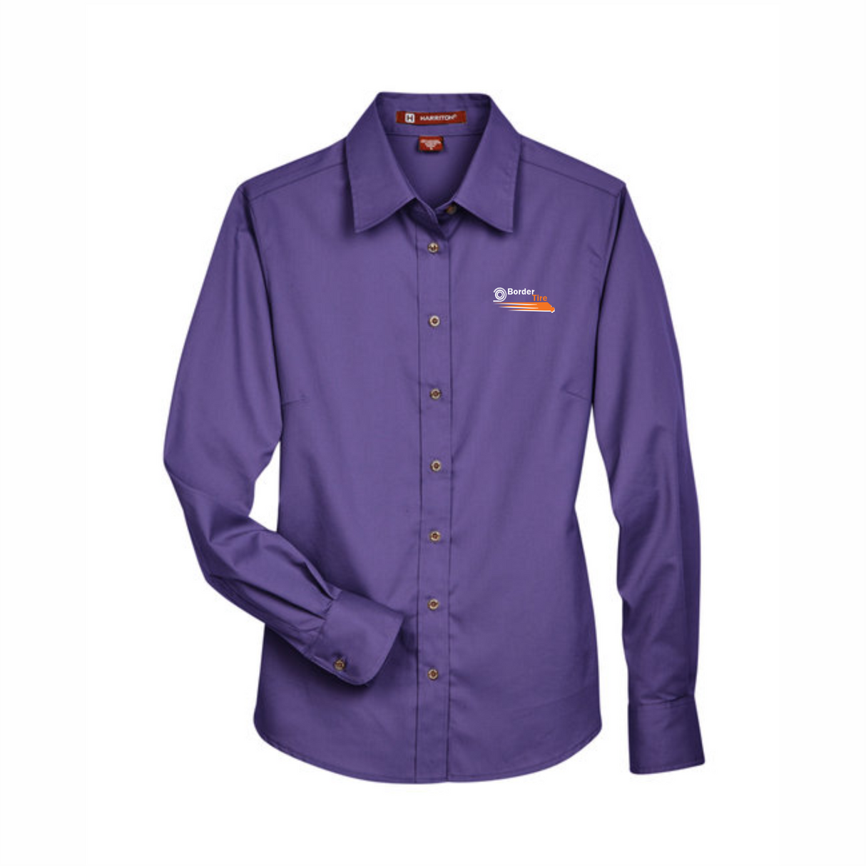 Border Tire Ladies' Easy Blend™ Long-Sleeve Twill Shirt with Stain-Release