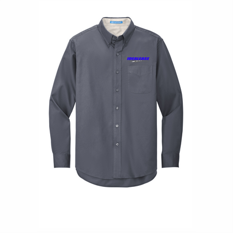Idealease Long-Sleeve Easy Care Full-Button Shirt