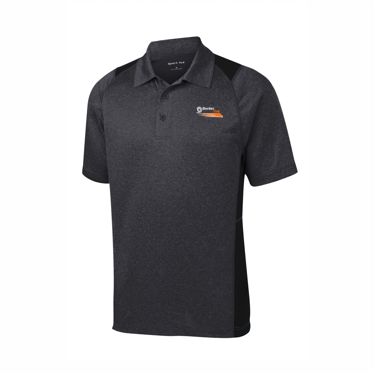 Border Tire Heather Colorblock Performance Polo