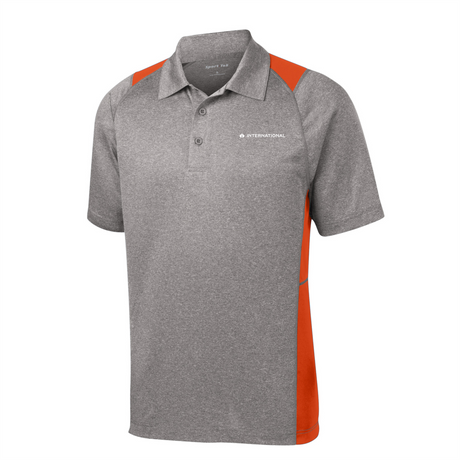 BI International Official Uniform Heather Colorblock Performance Polo