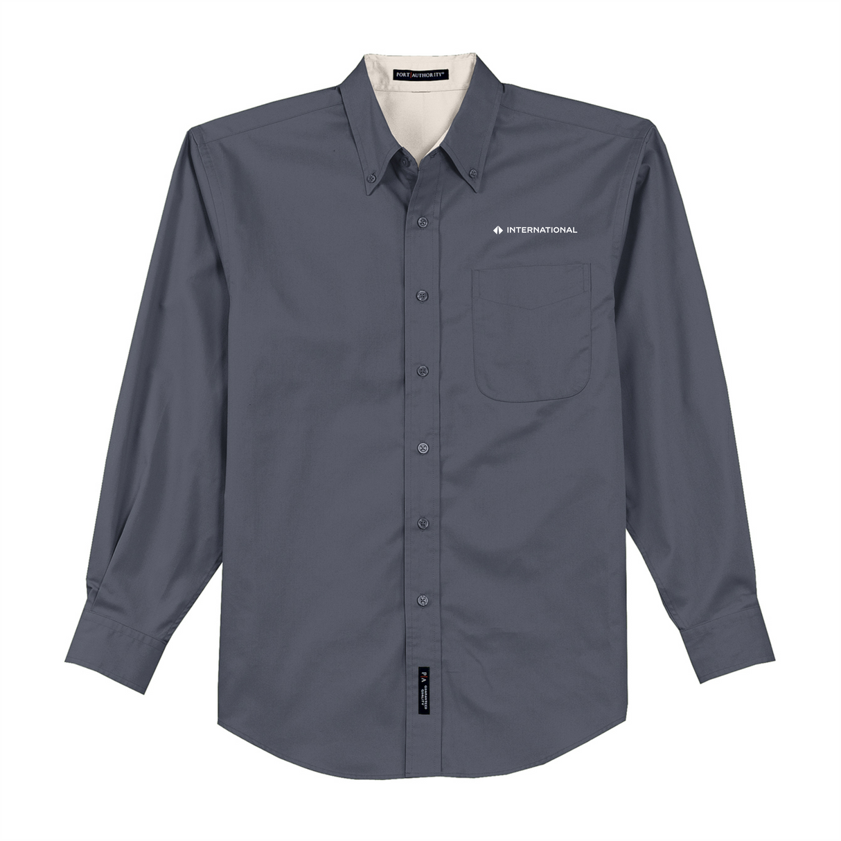 BI International Tall Long-Sleeve Easy Care Full-Button Shirt