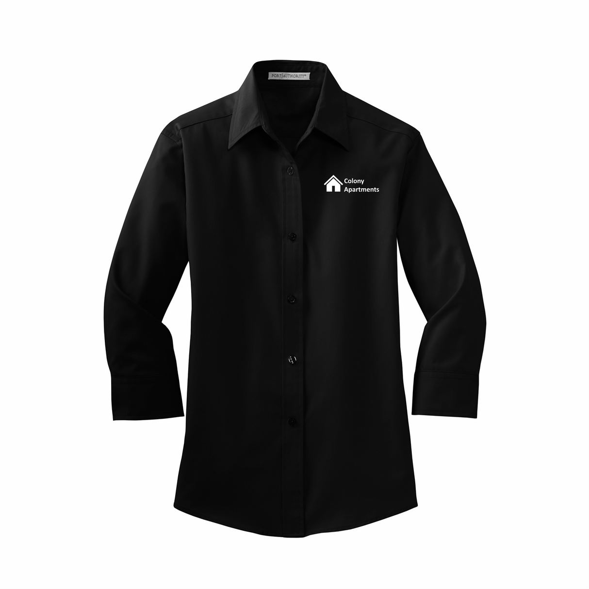 CA Women's 3/4-Sleeve Full Button Shirt