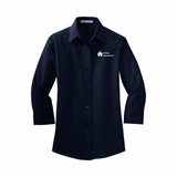 CA Women's 3/4-Sleeve Full Button Shirt