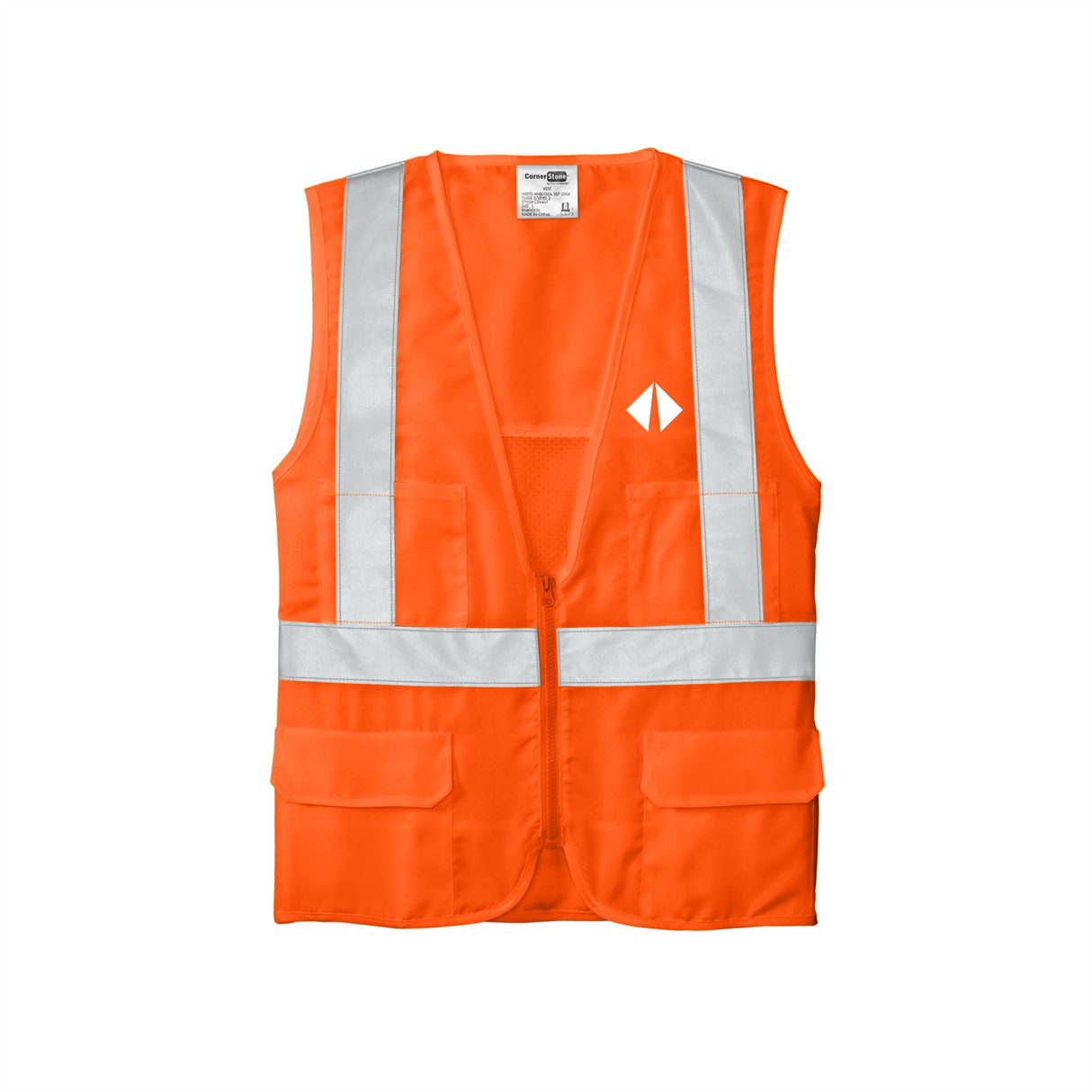 Border International Diamond Logo ANSI 107 Class 2 Mesh Back Safety Vest