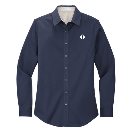 BI Diamond Ladies' Long-Sleeve Easy Care Full-Button Shirt