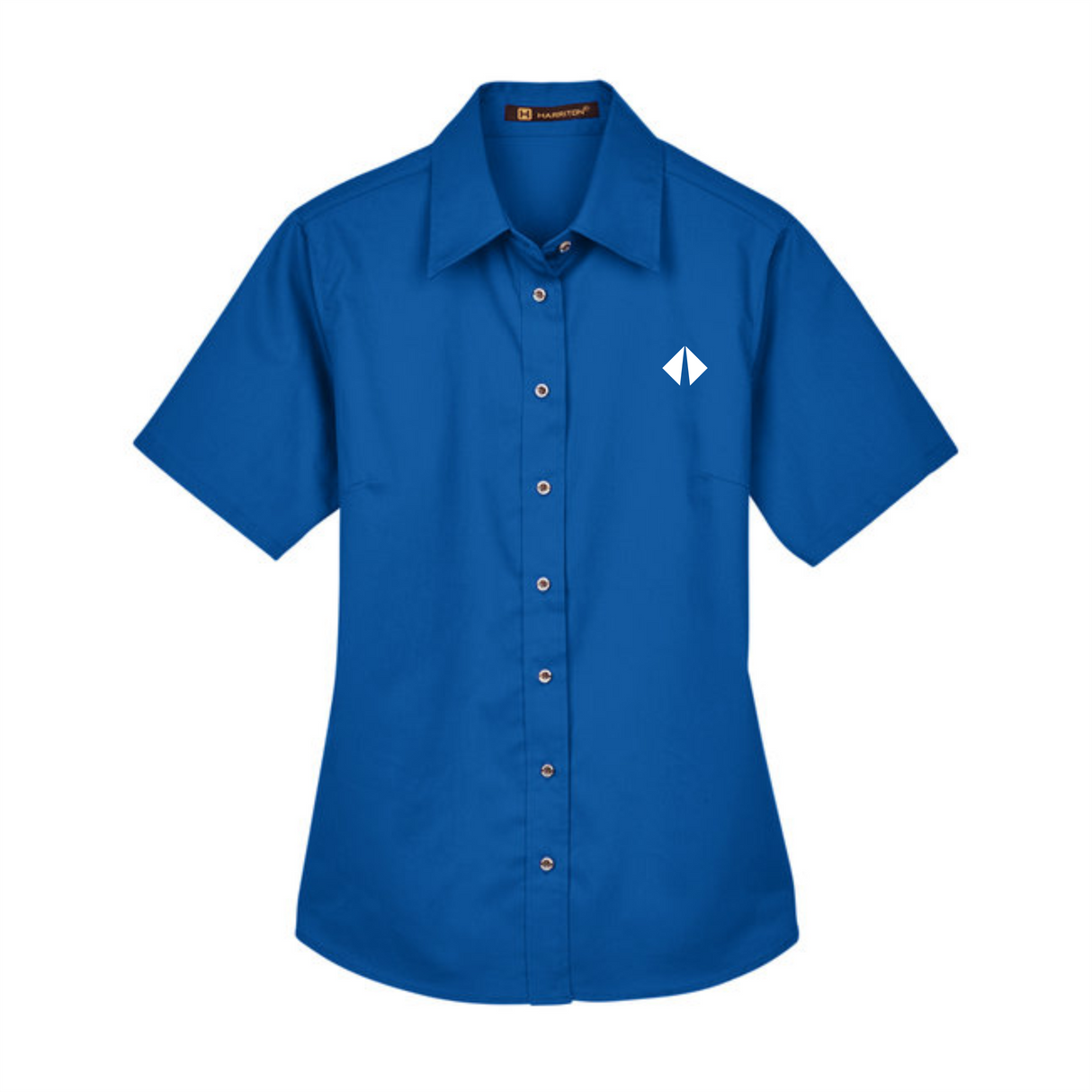 Border International Diamond Logo Ladies' Easy Blend™ Short-Sleeve Twill Shirt with Stain-Release