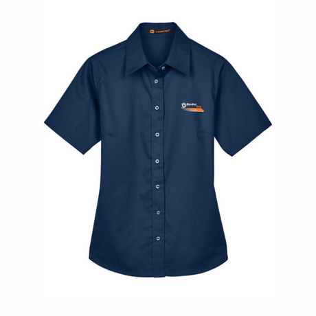 Border Tire Ladies' Easy Blend™ Short-Sleeve Twill Shirt with Stain-Release