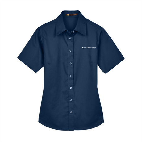 BI International Ladies' Easy Blend Short-Sleeve Twill Shirt with Stain-Release