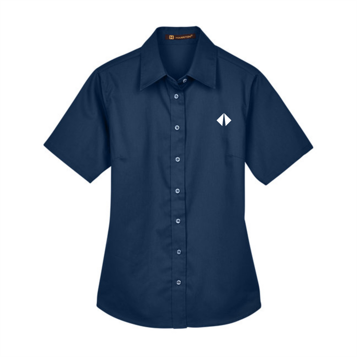 Border International Diamond Logo Ladies' Easy Blend™ Short-Sleeve Twill Shirt with Stain-Release
