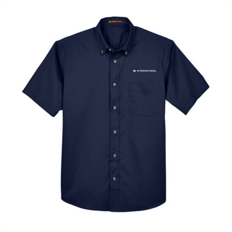 BI International Easy Blend Short-Sleeve Twill Shirt with Stain-Release