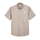 BI Diamond Logo Easy Blend™ Short-Sleeve Twill Shirt with Stain-Release