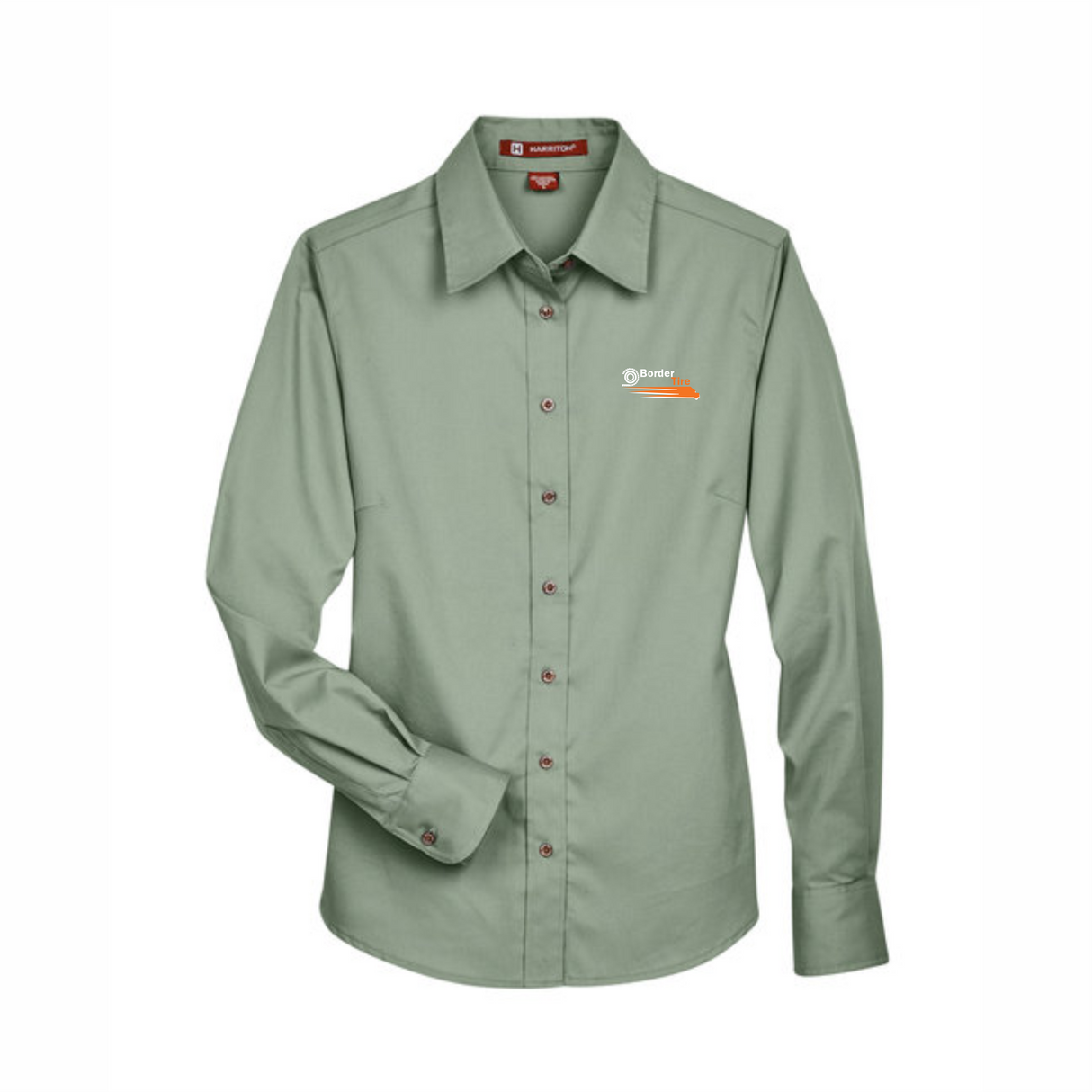 Border Tire Ladies' Easy Blend™ Long-Sleeve Twill Shirt with Stain-Release