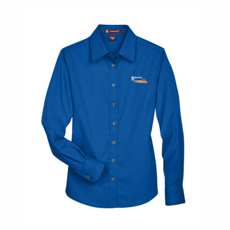 Border Tire Ladies' Easy Blend™ Long-Sleeve Twill Shirt with Stain-Release