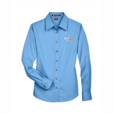 Border Tire Ladies' Easy Blend™ Long-Sleeve Twill Shirt with Stain-Release