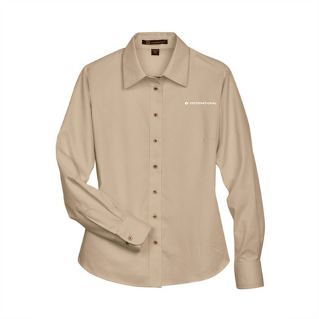 BI International Ladies' Easy Blend Long-Sleeve Twill Shirt with Stain-Release