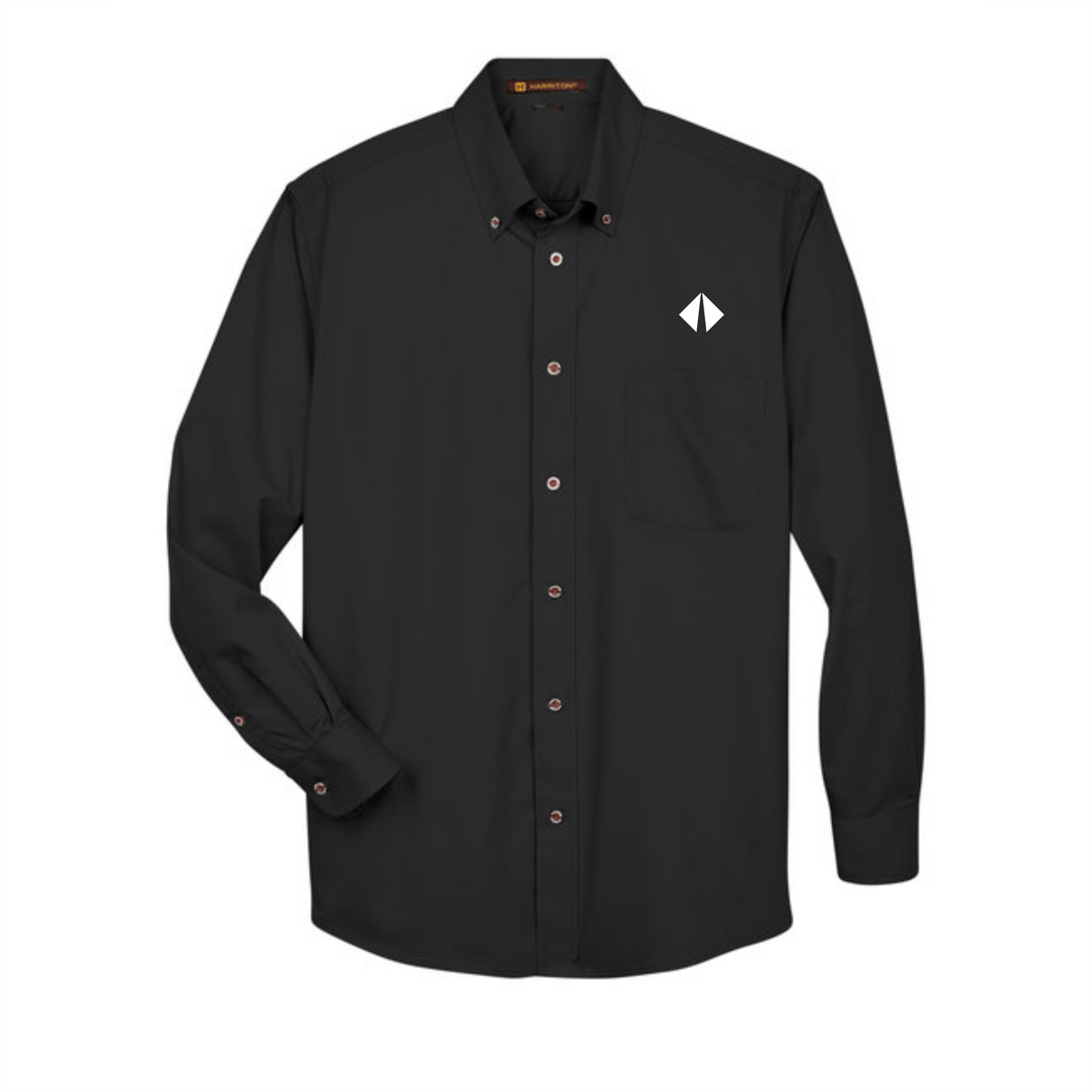 Border International Diamond Logo Easy Blend™ Long-Sleeve Twill Shirt with Stain-Release