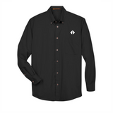 Border International Diamond Logo Easy Blend™ Long-Sleeve Twill Shirt with Stain-Release