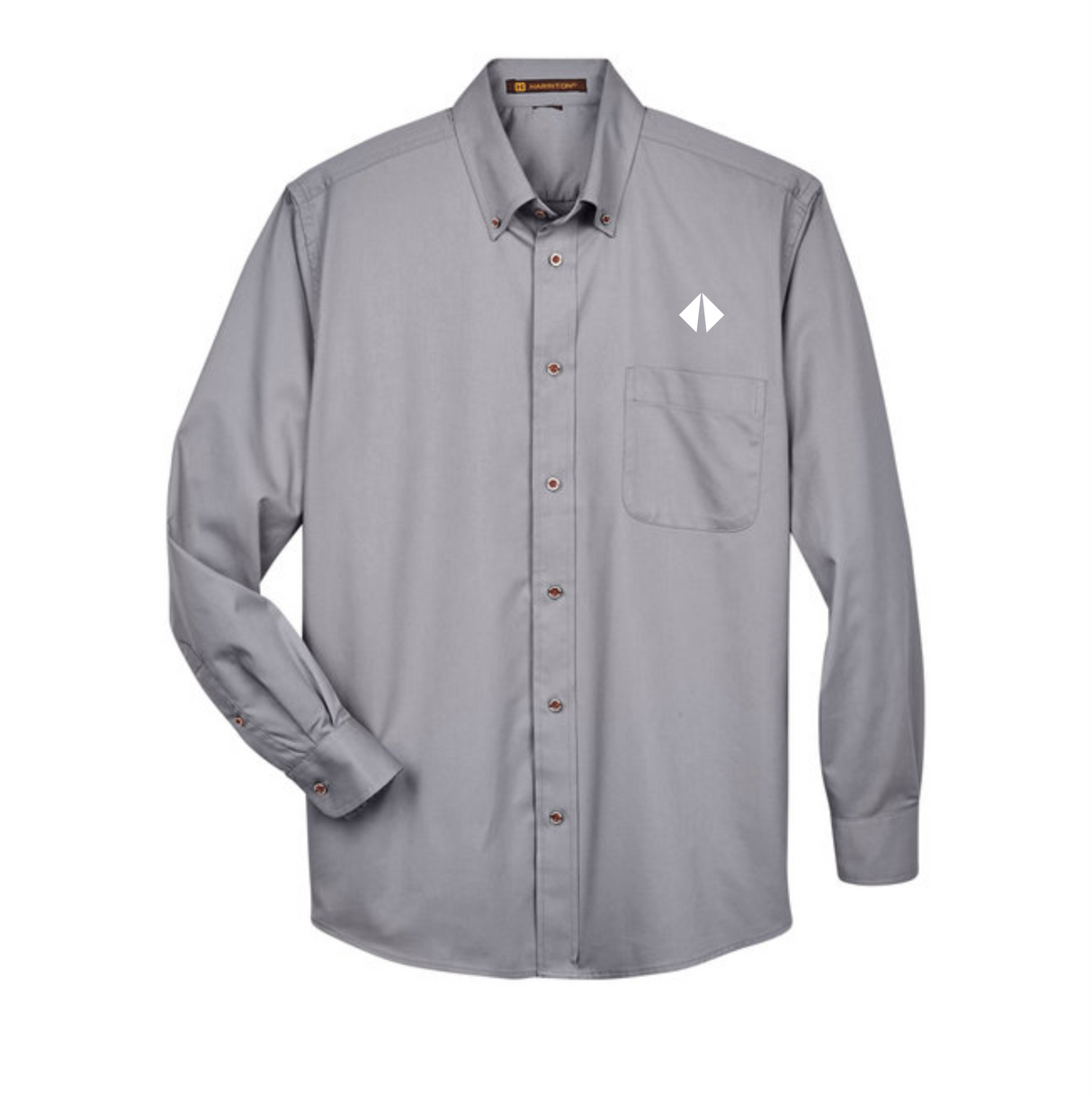 Border International Diamond Logo Easy Blend™ Long-Sleeve Twill Shirt with Stain-Release