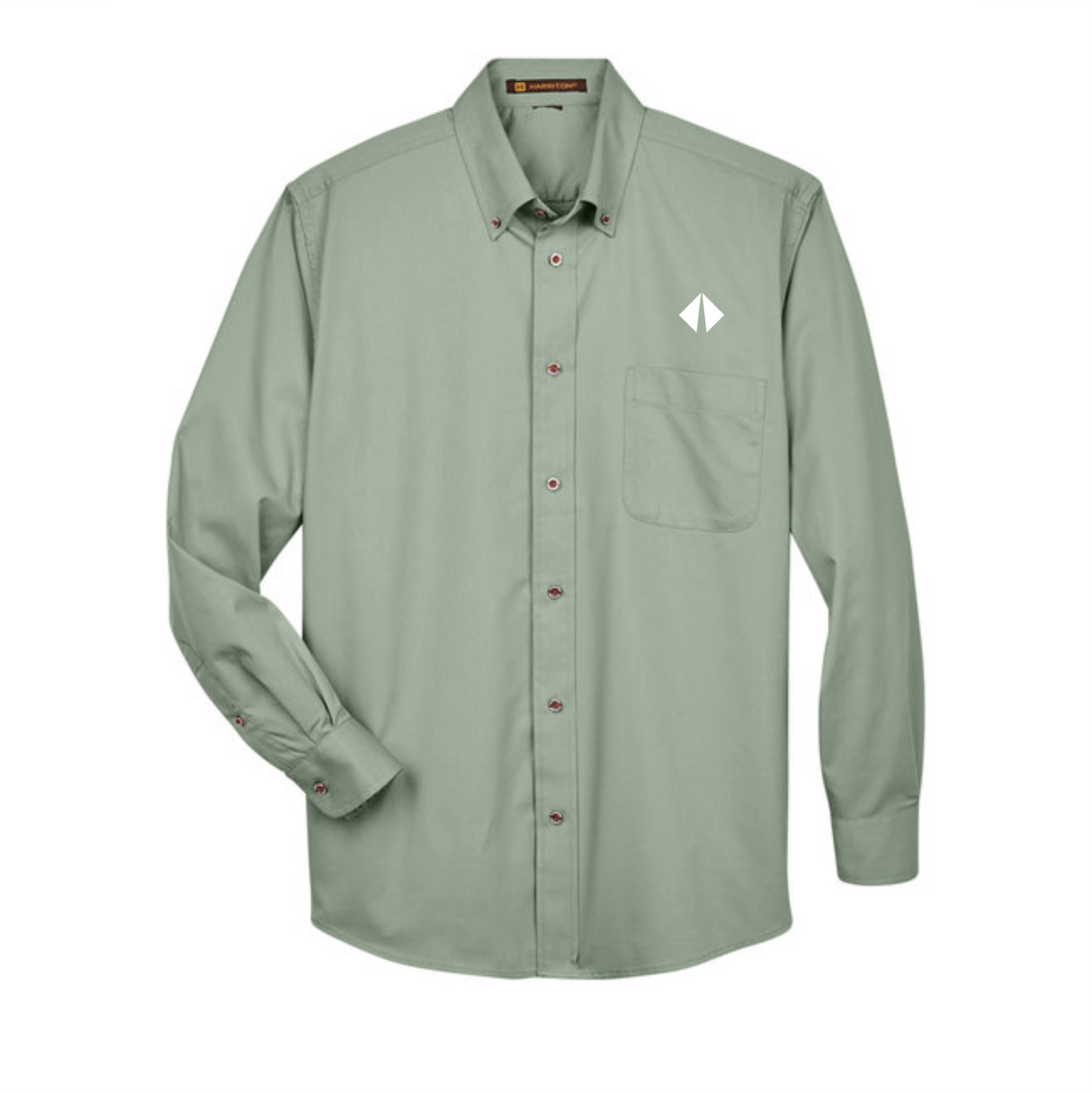 Border International Diamond Logo Easy Blend™ Long-Sleeve Twill Shirt with Stain-Release