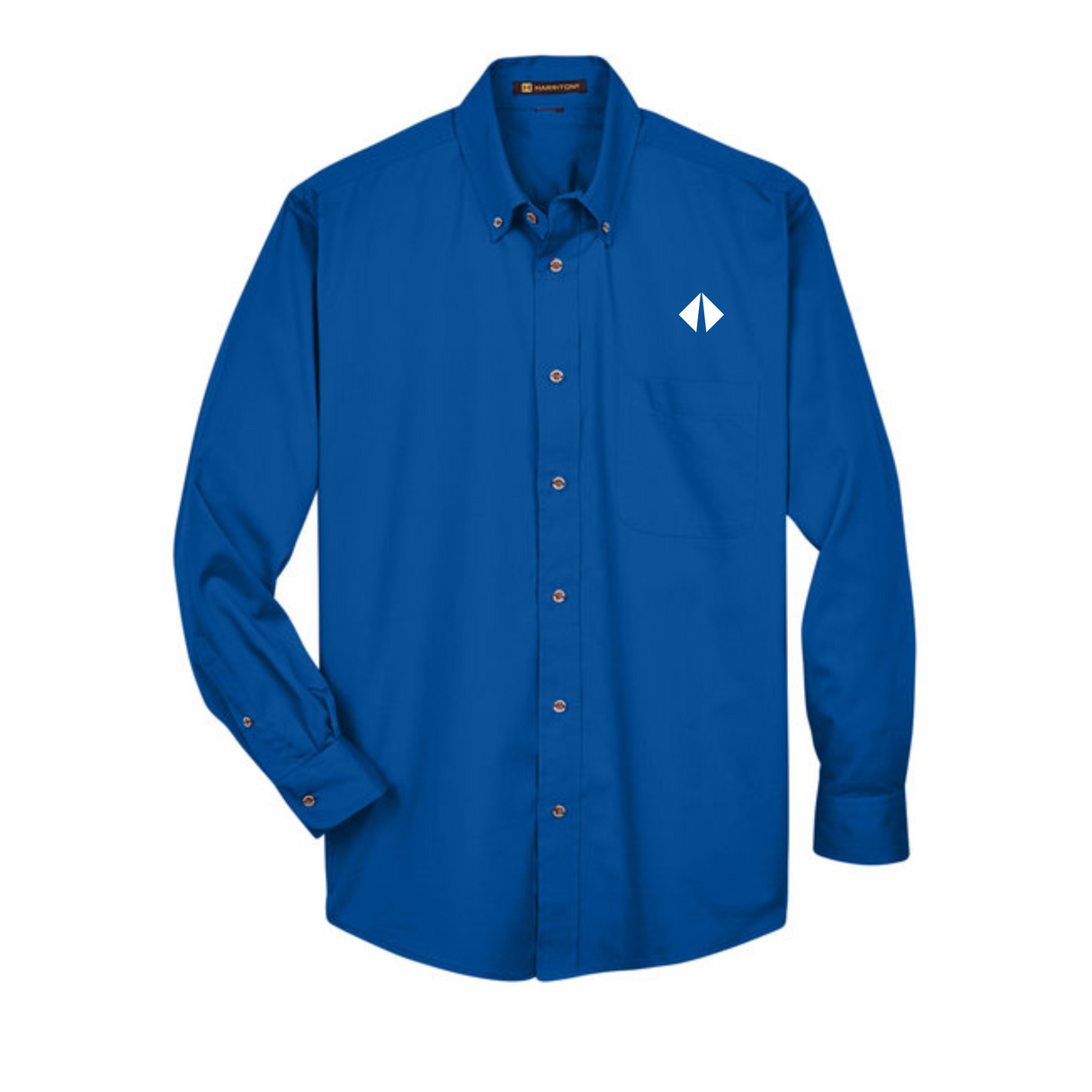 Border International Diamond Logo Easy Blend™ Long-Sleeve Twill Shirt with Stain-Release
