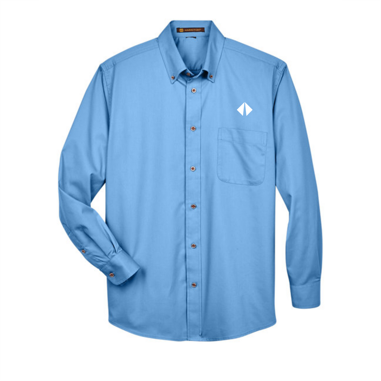 Border International Diamond Logo Easy Blend™ Long-Sleeve Twill Shirt with Stain-Release