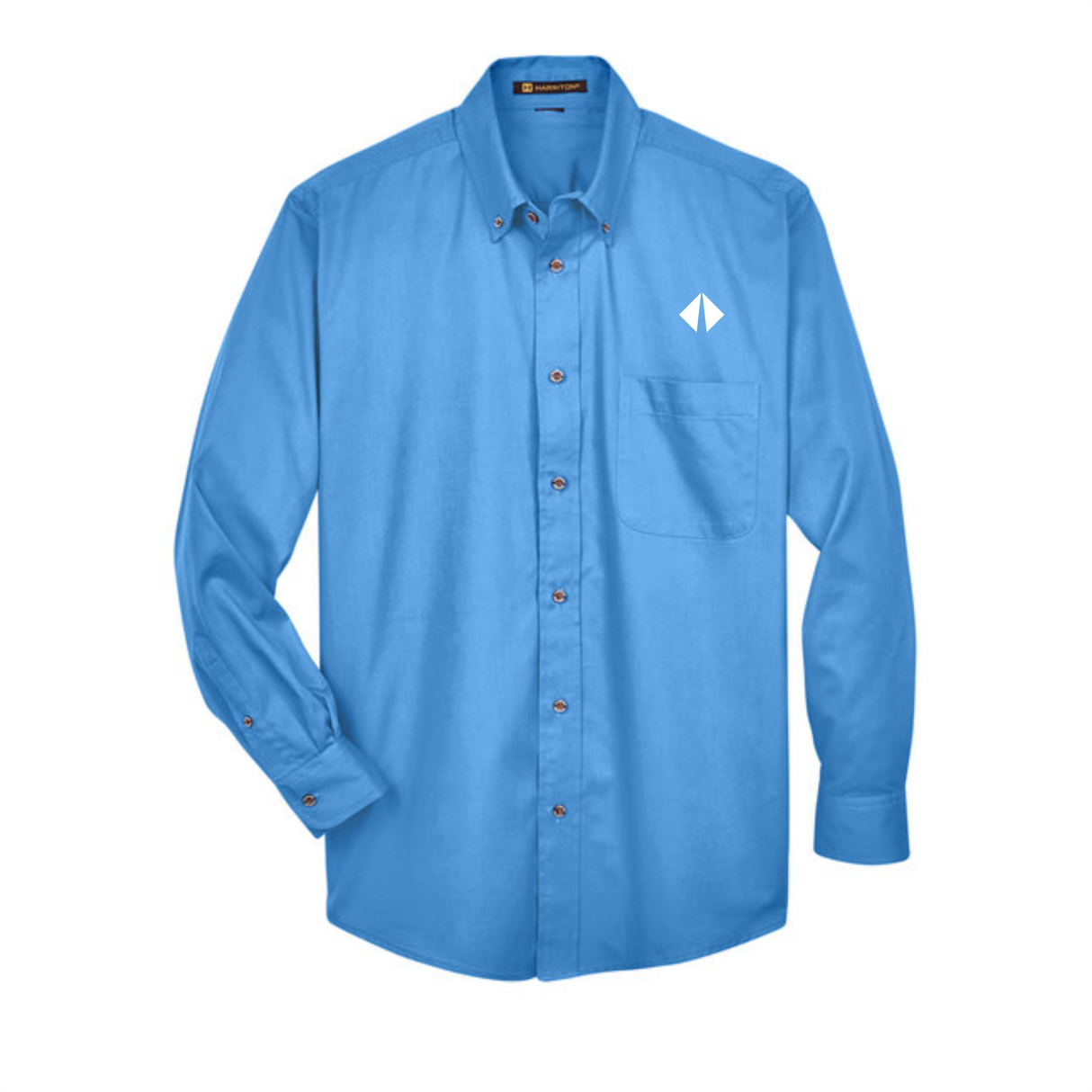Border International Diamond Logo Easy Blend™ Long-Sleeve Twill Shirt with Stain-Release