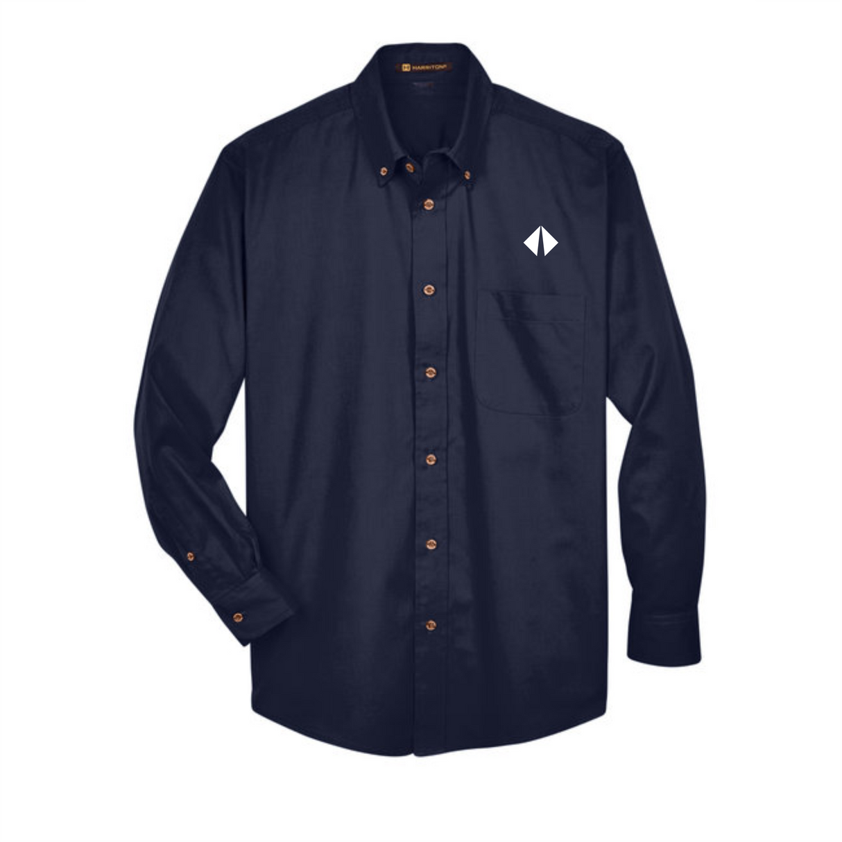 Border International Diamond Logo Easy Blend™ Long-Sleeve Twill Shirt with Stain-Release