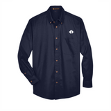 Border International Diamond Logo Easy Blend™ Long-Sleeve Twill Shirt with Stain-Release