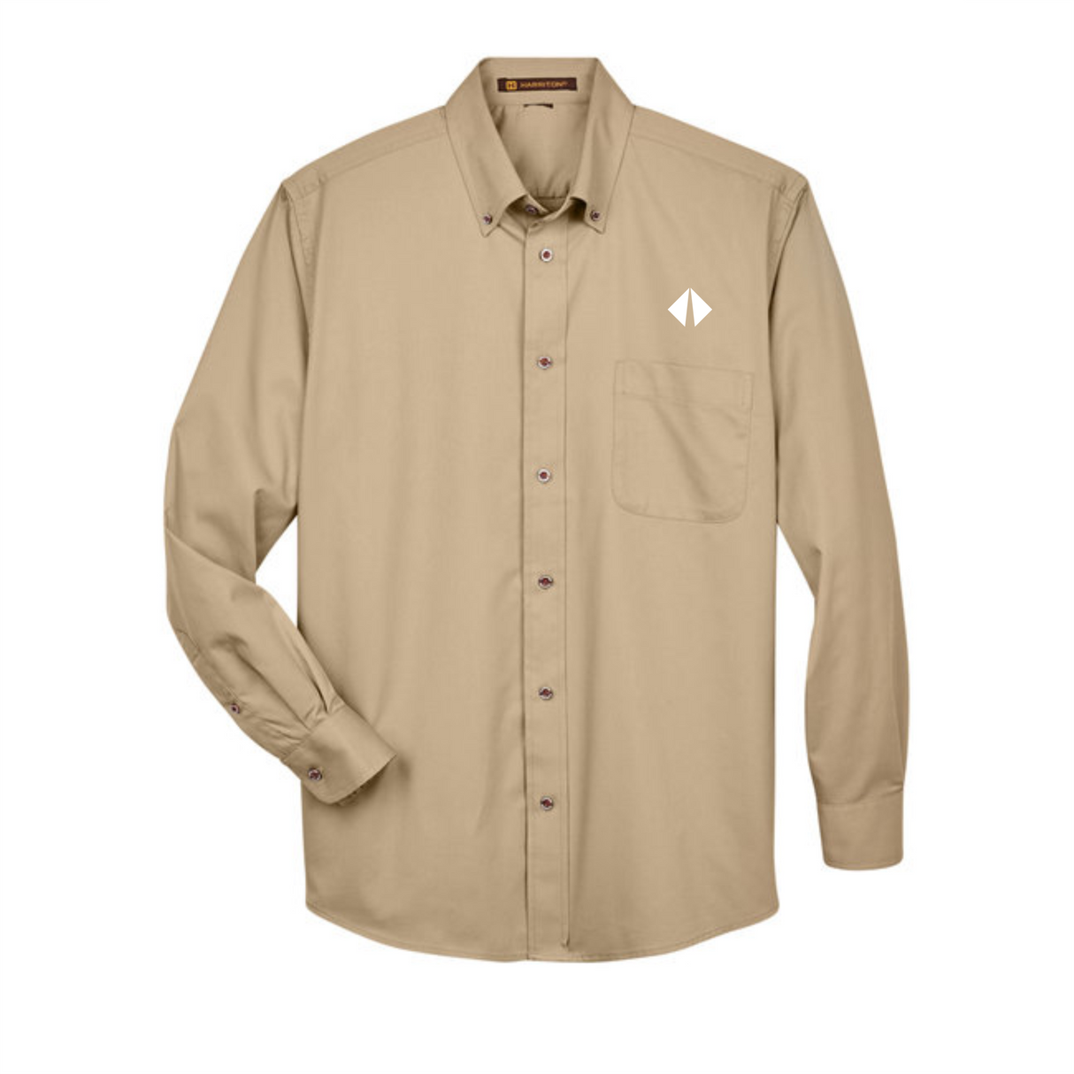 Border International Diamond Logo Easy Blend™ Long-Sleeve Twill Shirt with Stain-Release