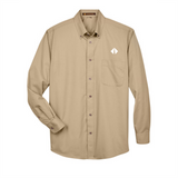 Border International Diamond Logo Easy Blend™ Long-Sleeve Twill Shirt with Stain-Release