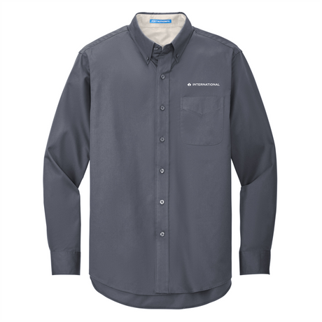 BI International Long-Sleeve Easy Care Full-Button Shirt