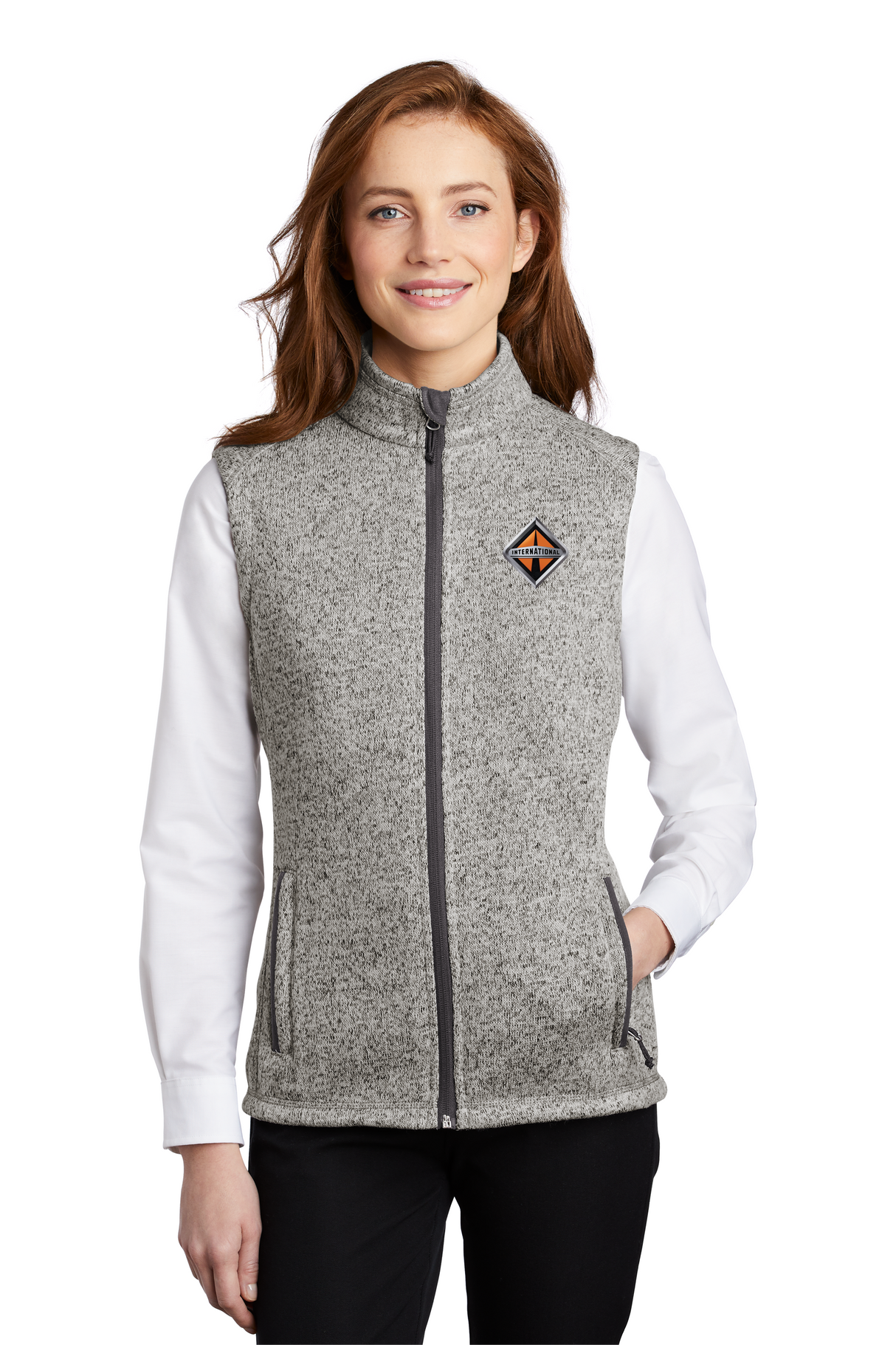 Border International Diamond Logo Ladies Sweater Fleece Vest