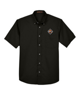 Border International Diamond Logo Easy Blend™ Short-Sleeve Twill Shirt with Stain-Release
