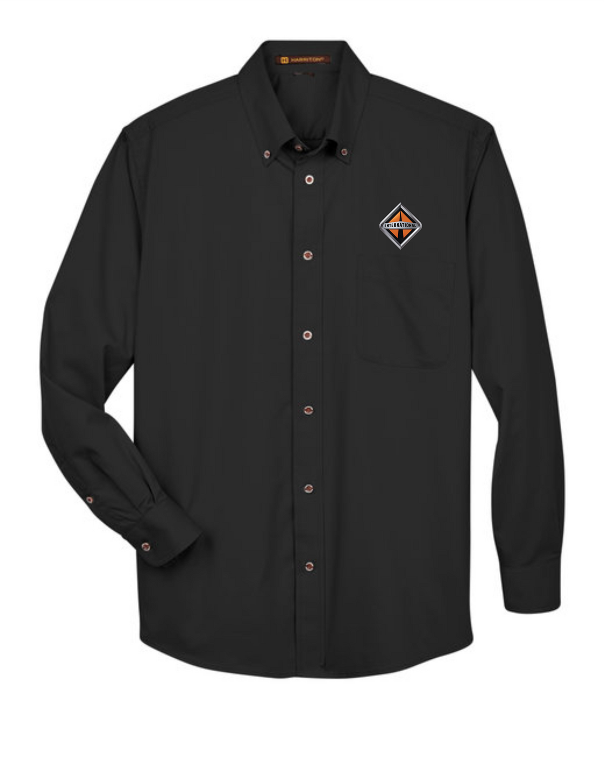 Border International Diamond Logo Tall Easy Blend™ Long-Sleeve Twill Shirt with Stain-Release