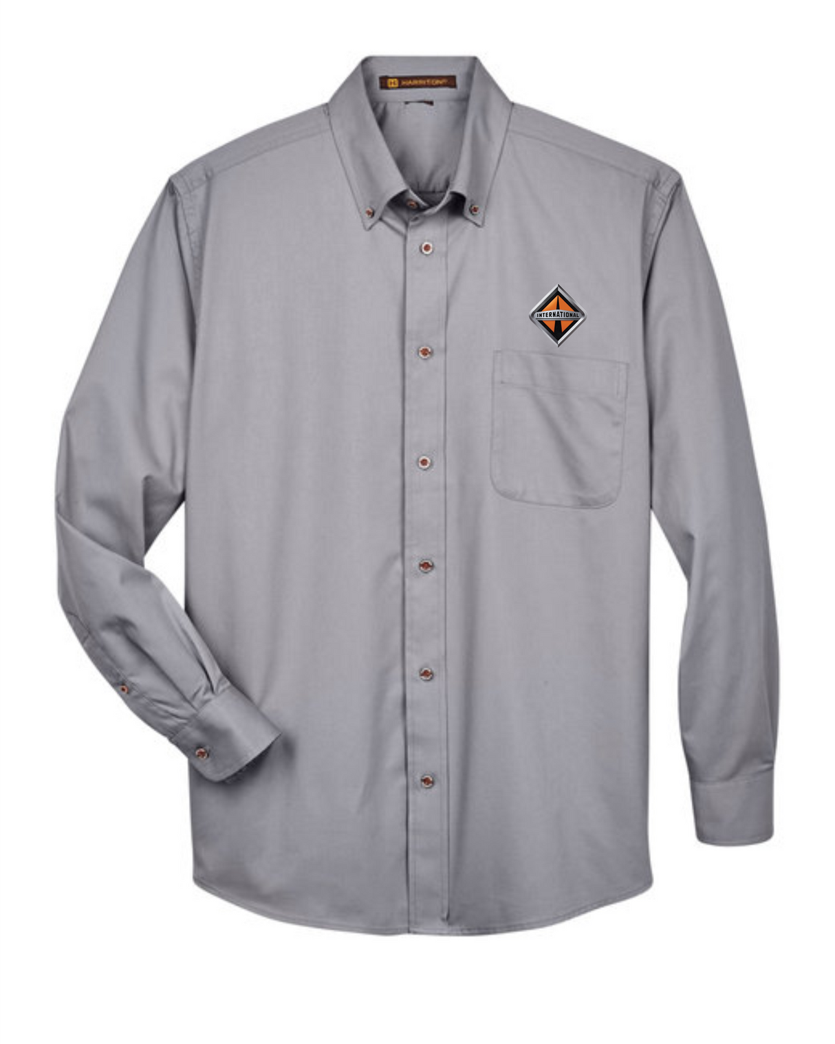 Border International Diamond Logo Tall Easy Blend™ Long-Sleeve Twill Shirt with Stain-Release