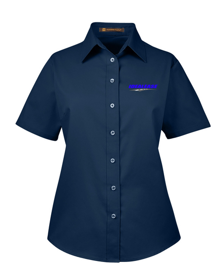 Idealease Ladies' Easy Blend™ Short-Sleeve Twill Shirt with Stain-Release
