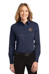 Border International Diamond Logo Ladies' Long-Sleeve Easy Care Full-Button Shirt